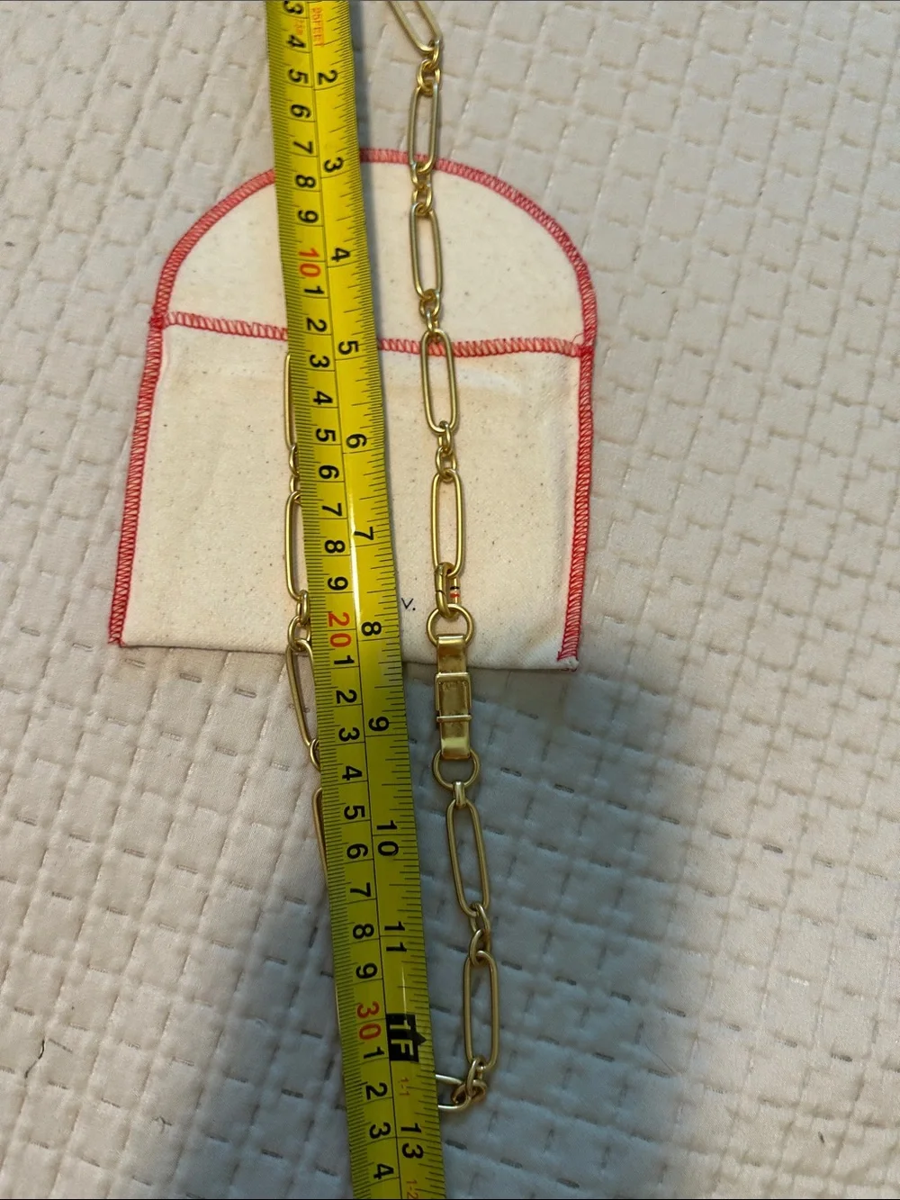 Clare V Gold Paperclip buckle Chain Strap with Cream Pouch - Picture 4 of 4